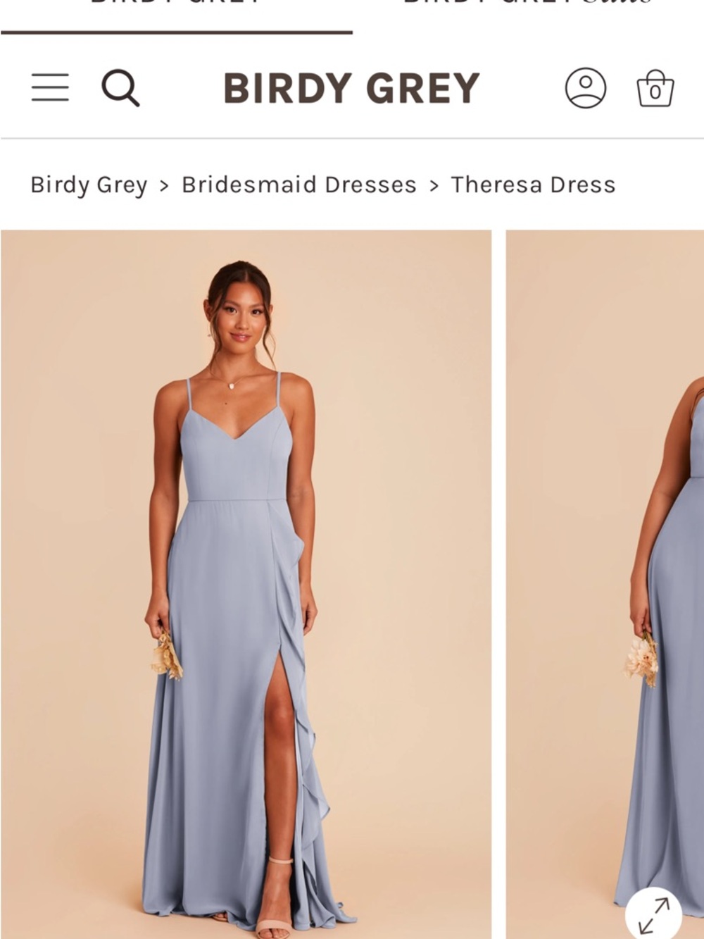 Birdy Grey Theresa Spaghetti-Strap Maxi Dress in Dusty Blue
